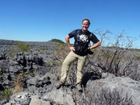 Haley and the tsingy landscape of the Ankarana National Park.
