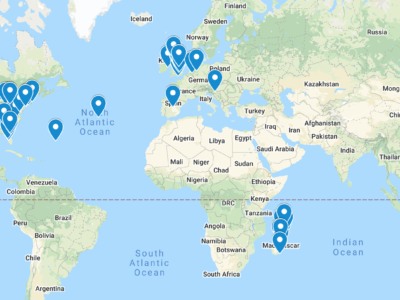 Map of 2021 World Lemur Festival events
