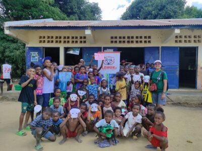 WLD Koloina Rafenoherilala (top right) celebrates World Lemur Day in Ankarafantsika.